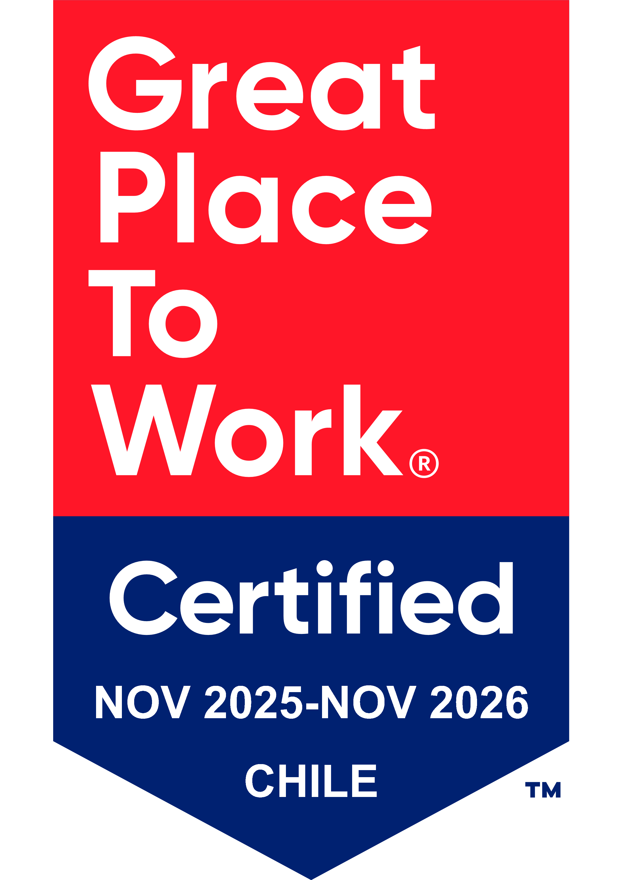 Great Place to Work Certified — Chile, noviembre 2025 a noviembre 2026